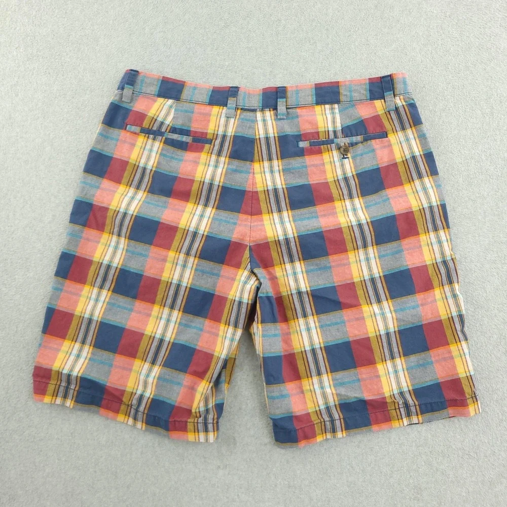 Banana Republic Shorts Mens 36 Multicolor Plaid Cotton Chino 10